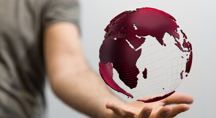 World map point, line, composition, representing the global, Global network...
