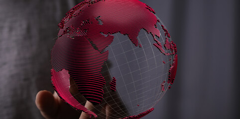 World map point, line, composition, representing the global, Global network...