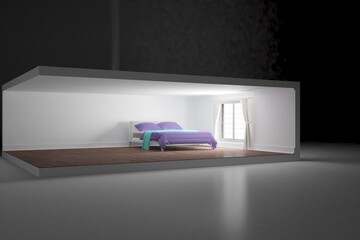 modern bedroom interior design. 3D illustration