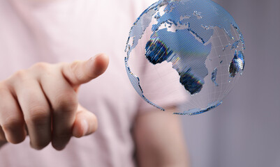 technology global digital earth futuristic background