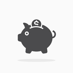 Piggy bank icon.