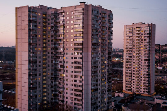 Soviet panel houses in Moscow