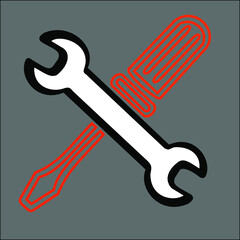 Service, icon concept. Wrench and screwdriver. Work tools vector illusrtation 