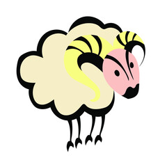 Zodiac sign, capricorn, vector on white background