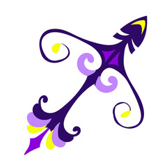 Zodiac sign, Sagittarius, vector on white background