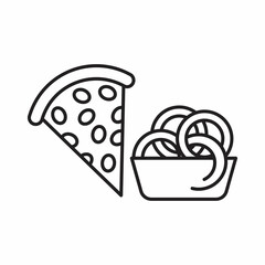 Takeaway italian food linear icon