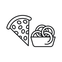 Takeaway italian food linear icon