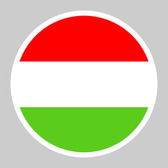 Flag of Hungary vector illustration. Round Flat Icon.