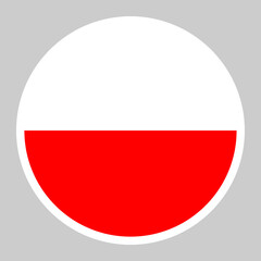 Flag of Poland vector illustration. Round Flat Icon.