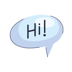 hi lettering in speech bubble