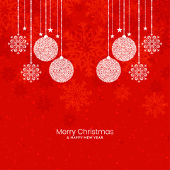 Merry Christmas festival red color decorative background design