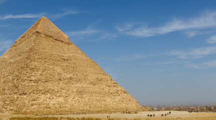 Valley of the pyramids of Giza in Egypt