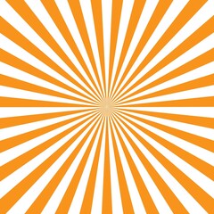 Fototapeta premium Orange and white Sunburst Pattern Background. Rays. Sunburst background. Vector illustration. Orange and white radial background.