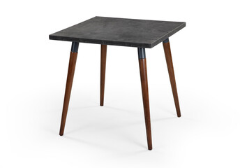 Single dining table isolated on white background