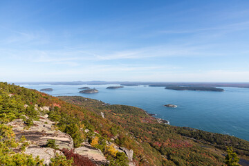 Islands off of Mount Desert Island at Acadia National Park in Maine