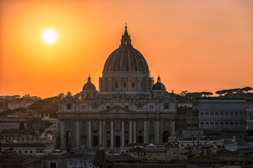 Naklejka na ściany i meble Vatican City Sunset