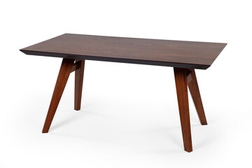 Single dining table isolated on white background