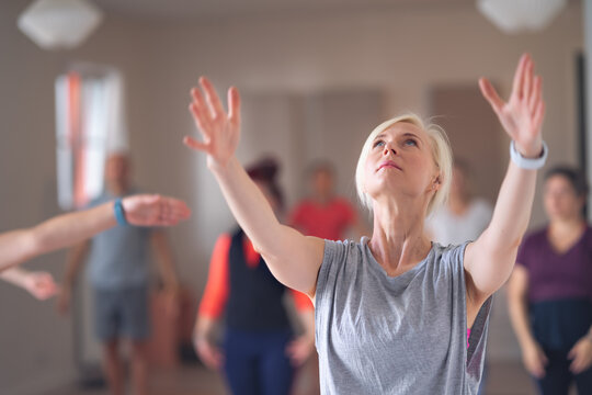 Athlete warming up before dance class