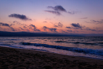 Fototapeta na wymiar Beautiful sunrise over the Black sea in Bulgaria