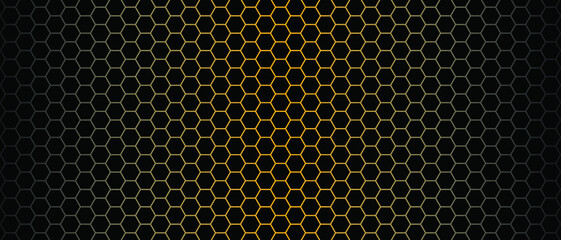Gold, yellow, orange beehive background. Honeycomb, bees hive cells pattern. Bee honey shapes. Vector geometric seamless texture symbol. Hexagon, hexagonal raster, mosaic cell sign or icon. Gradation.