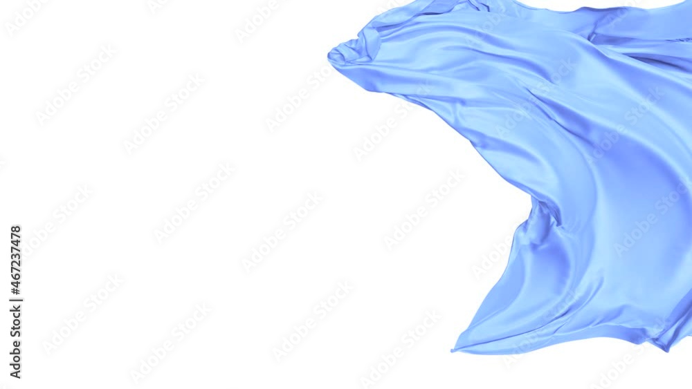 Poster realistic 60 fps 3d animation of the light violet color cloth as fly away opener rendered in uhd wit