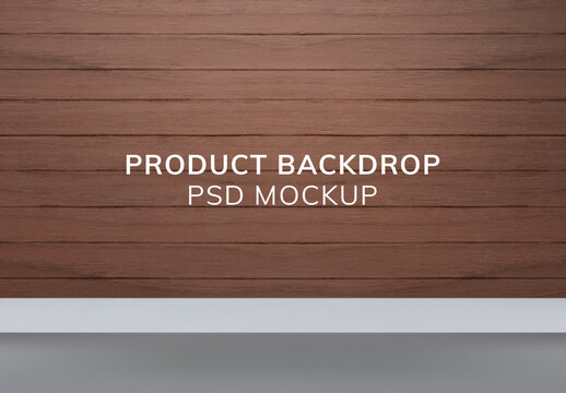 Wooden Product Backdrop Mockup