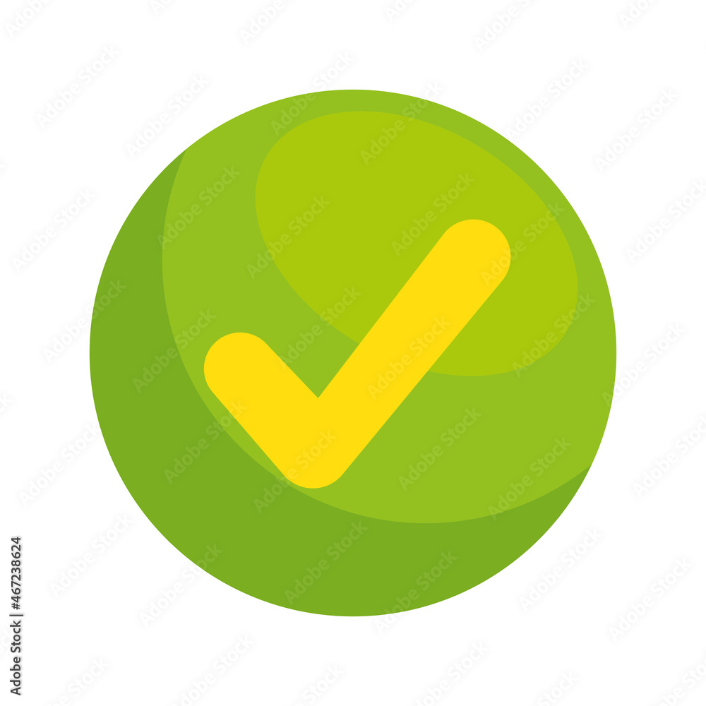 Poster check symbol in button
