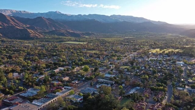2021 - Excellent aerial shot of the valley in Ojai, California.