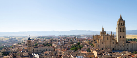 Aerial panoramic view cityscape of Avila. Spain