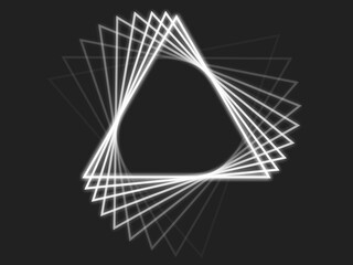 【三角形】シンプルネオン残像イメージ【ホワイト】