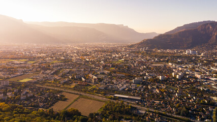 L'agglomération grenobloise depuis Gières
