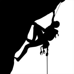 rock climbing vector silhouette black and white