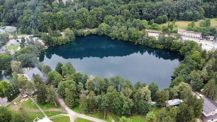 Naklejka premium lake and forest