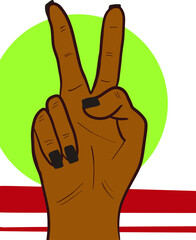 Peace hand sign vector graphics