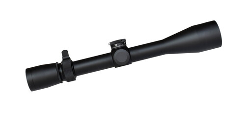 Hunting rifle scope on white