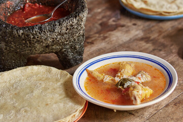 Documentary photography preparation of Oaxacan mole in Mexico, in a traditional way. Oaxacan...
