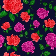 Seamless flowers pattern. Flowers background. Design for clothing, wallpaper, textiles, curtains.