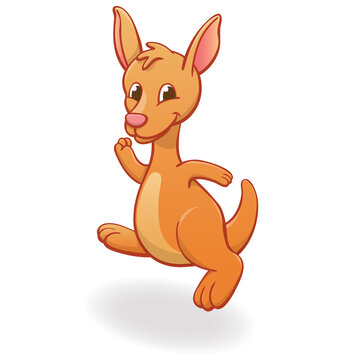 cute infant kangaroo joey cartoon character