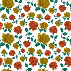 Seamless flowers pattern. Flowers background. Design for clothing, wallpaper, textiles, curtains.