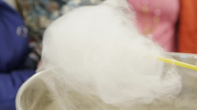 Magic Of Cotton Candy. Slowmotion
