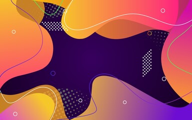 Illustration of gradient geometric design with abstract waves 