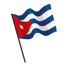 cuba flag in pole