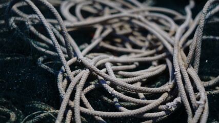 white tangled rope as background