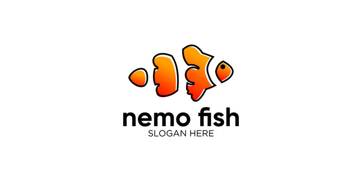 Nemo fish logo design template