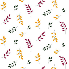 Autnum leaves seamless pattern design 