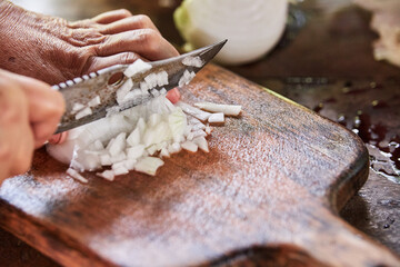 Documentary photography preparation of Oaxacan mole in Mexico, in a traditional way. Oaxacan...