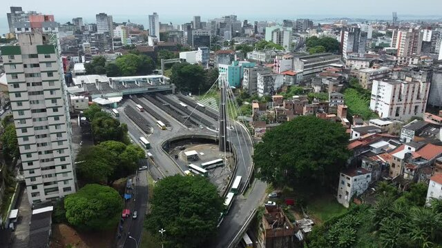 salvador, bahia, brazil - november 3, 2021: aerial view of the Lapa Station in the city of Salvador.