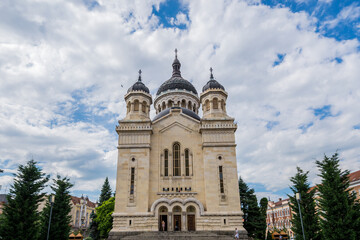 Fototapeta na wymiar Orthodox Cathedral of Dormition of Theotokos in Cluj Napoca city, Romania