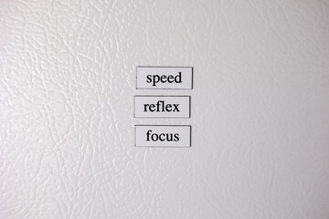 Sports adjectives on white background