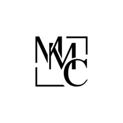 initial letter MMC square line logo vector